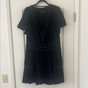 Anthropologie Black Mini Fit and Flare Dress with Pockets